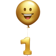 Golden-baloon-shaped-like-number-one  sticker