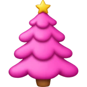 Pink Christmas tree sticker