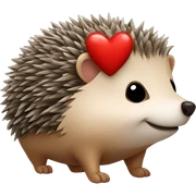 Hedgehog with heart  sticker