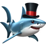Shark with a top hat sticker