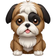 Little shih tzu with black ears white body and brown legs sticker