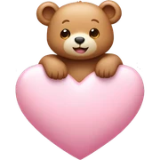 Cute small Bear on top of a light pink heart  sticker