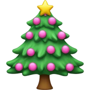 Pink Cutsey Christmas tree sticker