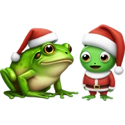 Frog + Santa sticker