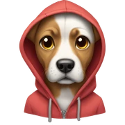 Dog wearing a hoodie sticker