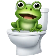 Frog in toilet sticker
