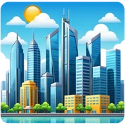 beautiful modern city emoji png sticker
