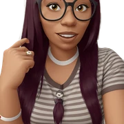 smiling girl in striped shirt sticker