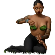 tattooed girl in grass sticker