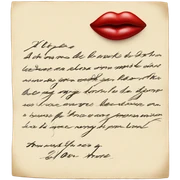 love letter with kiss sticker
