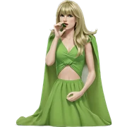 blonde girl in green dress sticker