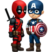 Deadpool with Captain America sticker