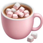 Light Pink mug of hot chocolate with marshmallows  sticker