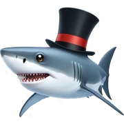 Shark with a top hat sticker