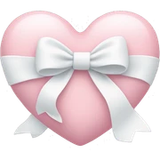 Pastel pink heart with white bow sticker
