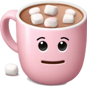 Light Pink mug of hot chocolate with marshmallows  sticker