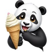 Panda eating ice cream sticker
