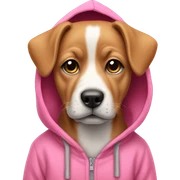 Dog wearing a pink hoodie  sticker