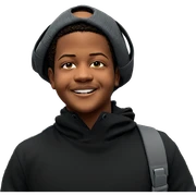 smiling boy in urban setting sticker