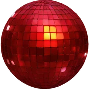 Red disco ball sticker