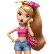 fashionable girl with accessories sticker