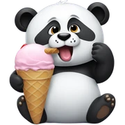 Panda eating ice cream sticker