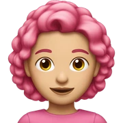 Una mujer pelirroja con el pelo corto piel blanquita y vestida de rosa sticker