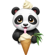 Panda eating ice cream sticker