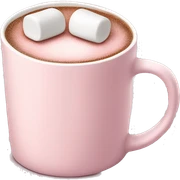 Light Pink mug of hot chocolate with marshmallows  sticker
