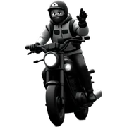 blurry motorcycle ride in monochrome sticker