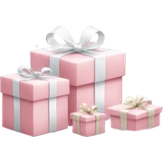 Light pink Christmas gifts under a white Christmas tree  sticker