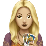 Blonde Hippie Karen with tarot cards sticker