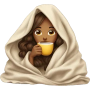 girl inside a blanket sipping coffee eyes closed sticker