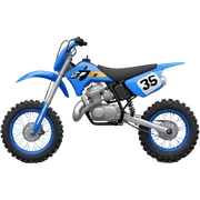 Dirt bike blue with numbers 358 sticker