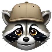 raccoon in cap sticker