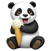 Panda eating ice cream sticker