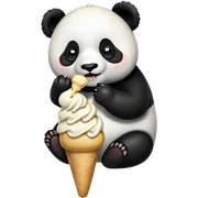 Panda eating ice cream sticker