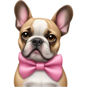 French bulldog wearing a pink bow sticker