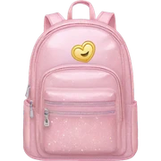 Pastel Pink Backpack "A pastel pink backpack with glittery zippers, glowing heart-shaped patches, and a faint magical shimmer outlining its surface." sticker