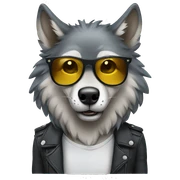 Wolf wearing sunglasses sticker