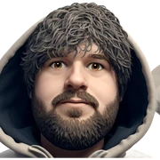 hooded figure with beard sticker