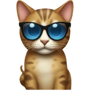 Cat with sunglasses sticker