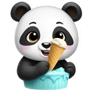 Panda eating ice cream sticker