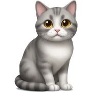 Gray munchkin cat sitting  sticker