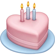 Light Pink heart birthday cake sticker