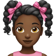 black girl with bow in hair sticker