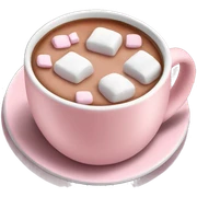 Light Pink mug of hot chocolate with marshmallows  sticker