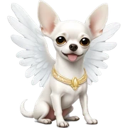 White Chihuahua with angel wings sticker