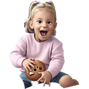 curious child with open mouth sticker