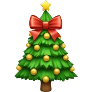 christmas tree with bow sticker